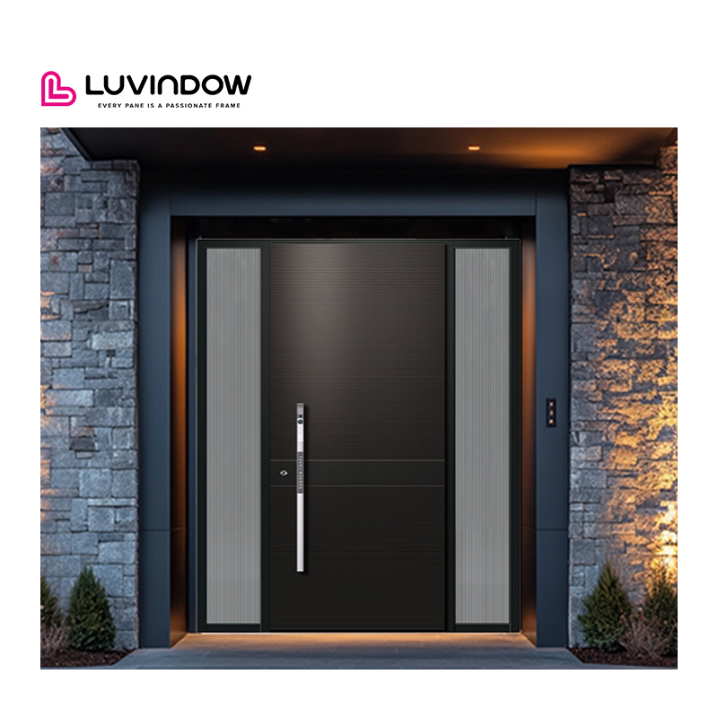 Durable Weather Resistant Contemporary Style Aluminum Entry Doors for North American Residential Builder Projects