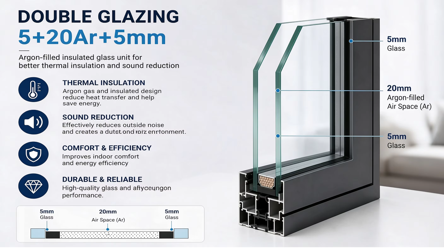 Thermal Break Wide View Soundproof Double Glazed Anti Sway Balcony Aluminum Sliding Windows Wide View Aluminium Window