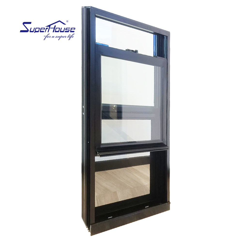 American Waterproof Aluminium Double Glass Sash Window Single Double Hunge Vertical Sliding Windows