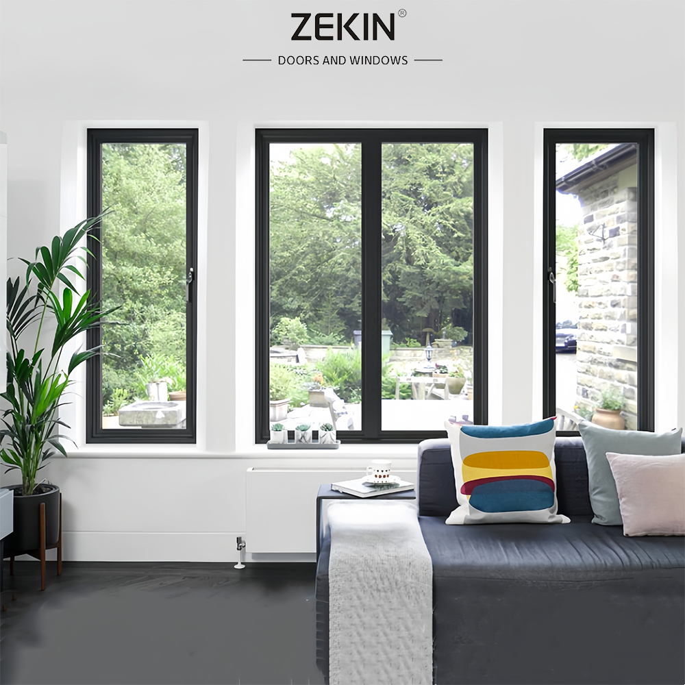 Modern Double Pane Tempered Clear Glass Swing Louver Aluminium Casement Window Windproof Insect Control for Courtyard Home