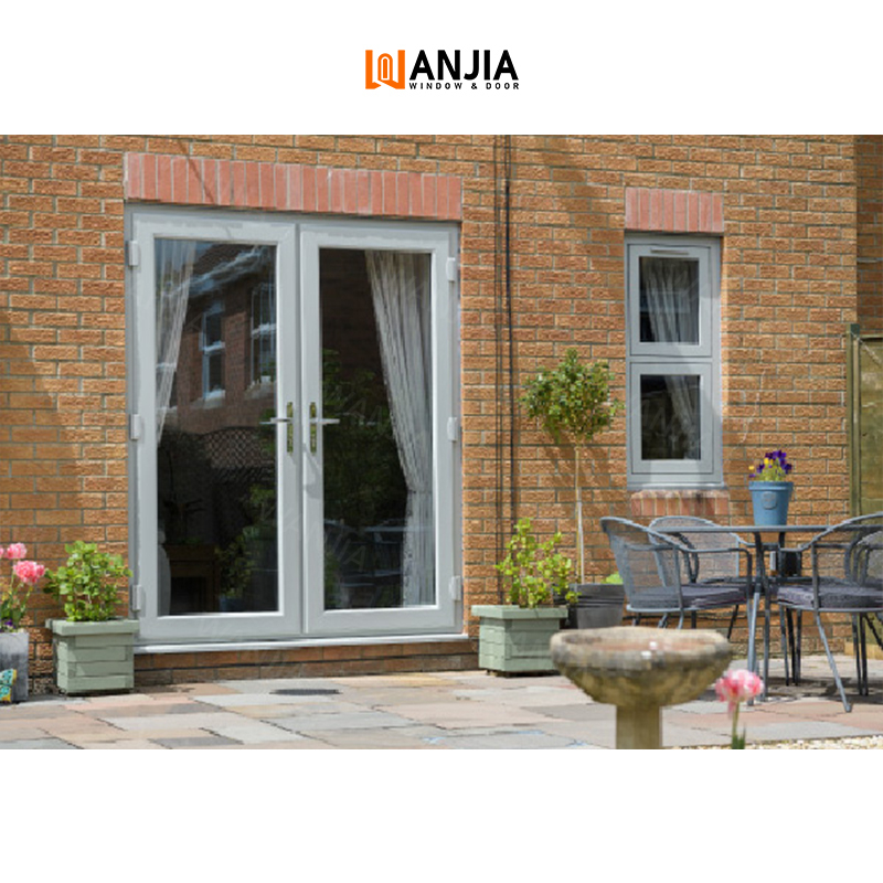 Top Quality Patio Exterior Casement Glass Door Glass Aluminium French Entry Door Double Glazed Aluminum Double Casement Door