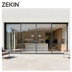 ZEKIN Double Glazed Low E Glass Soundproof Aluminum Door and Window Sliding Patio