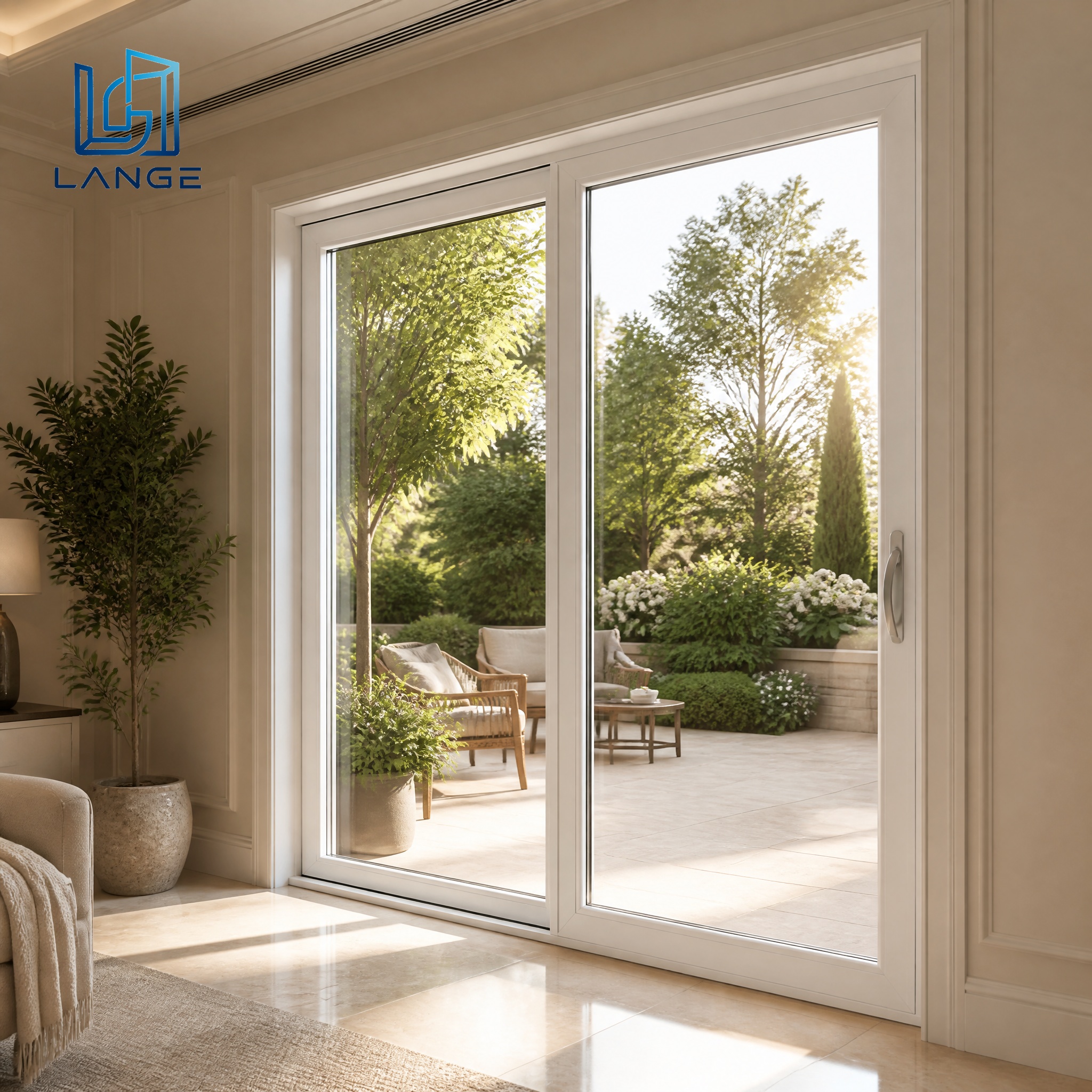 Security Grade Thermal Break Aluminum Casement Door Multi Point Locking System Exterior Entrance Swing Glass Doors For Villa