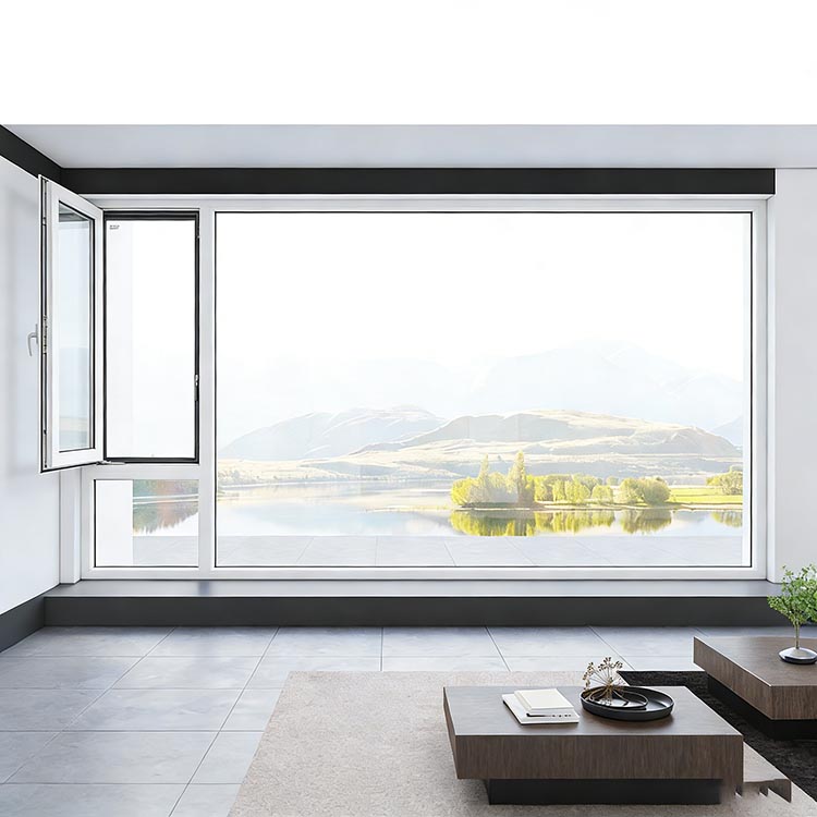 Modern Design Villa Triple Panel Double Glazed Tempered Glass Aluminum Casement Window