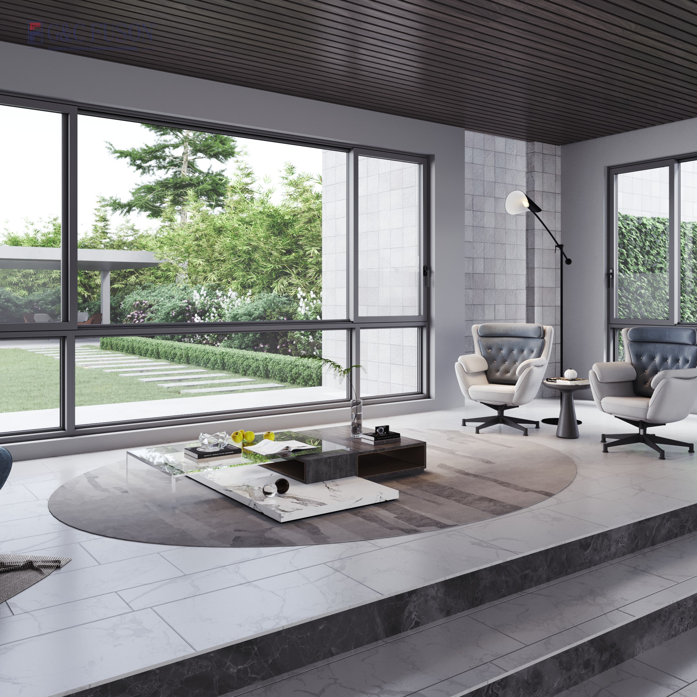 Fuson Balcony Partition Full Open Aluminium Tempered Glass Frameless Folding Sliding Glass Door and Windows