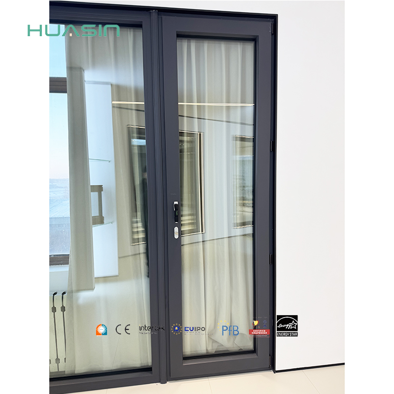 HUASIN Panoramic Aluminum Clad Wood Tilt and Turn Door | Flush Frame Design | Wind Resistant
