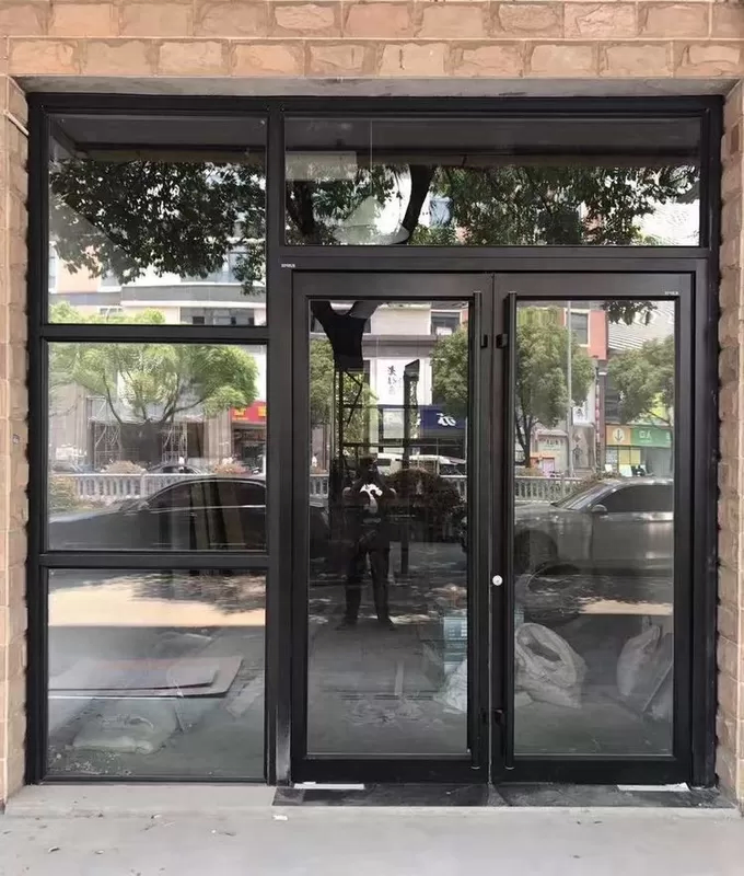 Bestselling Durable Modern Commercial Left Hand (LH) Aluminum Alloy Frame Tempered Glass Waterproof Storefront Door Model 009 1