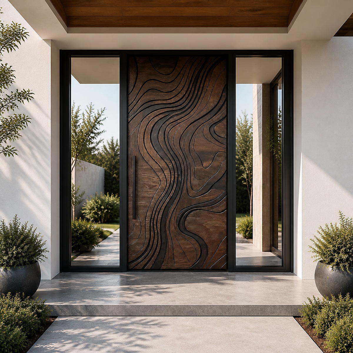 Aluminum Pivot Entrance Door with Double Glazed Insert for Grand Entrance Projects