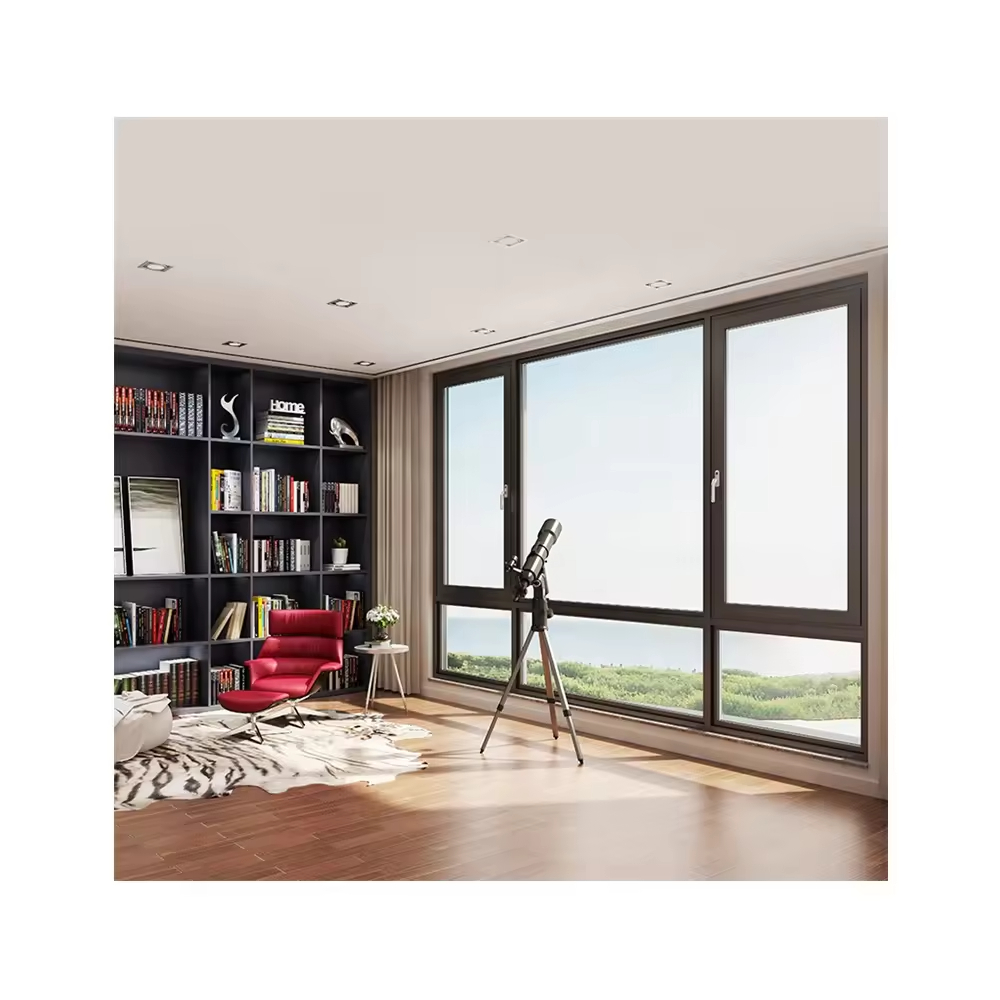 Fuson New Garden Design Aluminium Fly Screen Door House Window With Grill Design Fancy Design Casement Window Mosquito Net Door