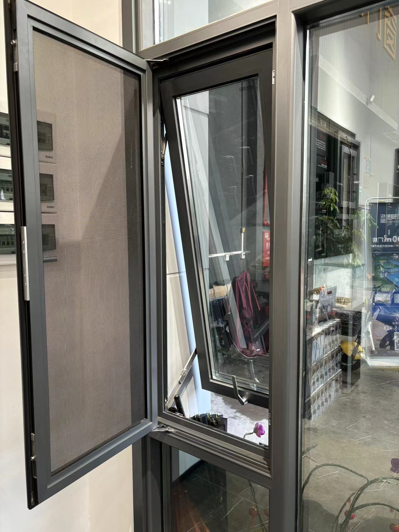 Triple/Double Glazed Thermal Break Aluminum Windows for Kitchen Use Outdoor Roller Shutter Sound Insulation Waterproof Awning