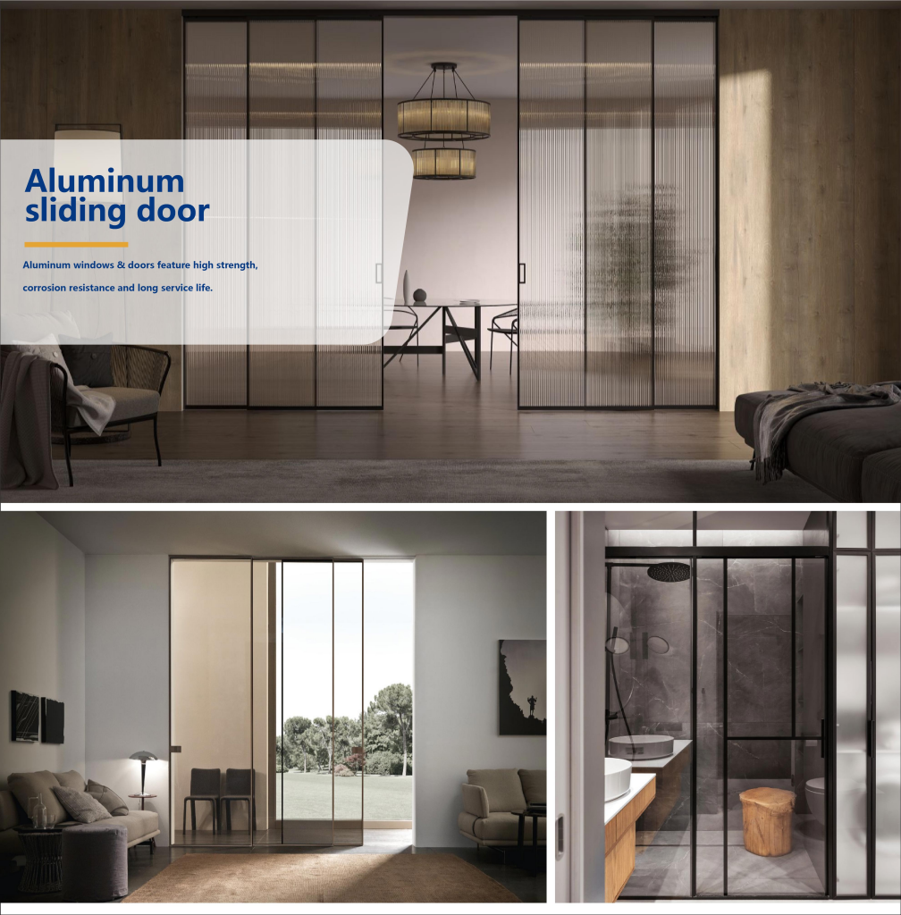 PDP Aluminium Sliding Doors Minimalist Kitchen Balcony Rainbow Glass Door Extremely Narrow Sliding Aluminum Door