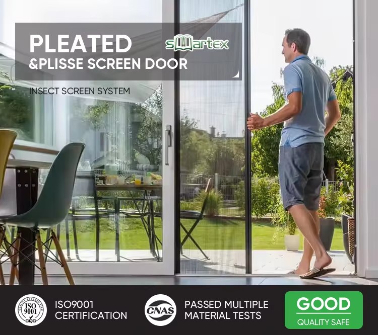Smooth and Easy to Open and Close Mosquito Net Folding Mesh Doors Pleated Window Polyester Screen Door