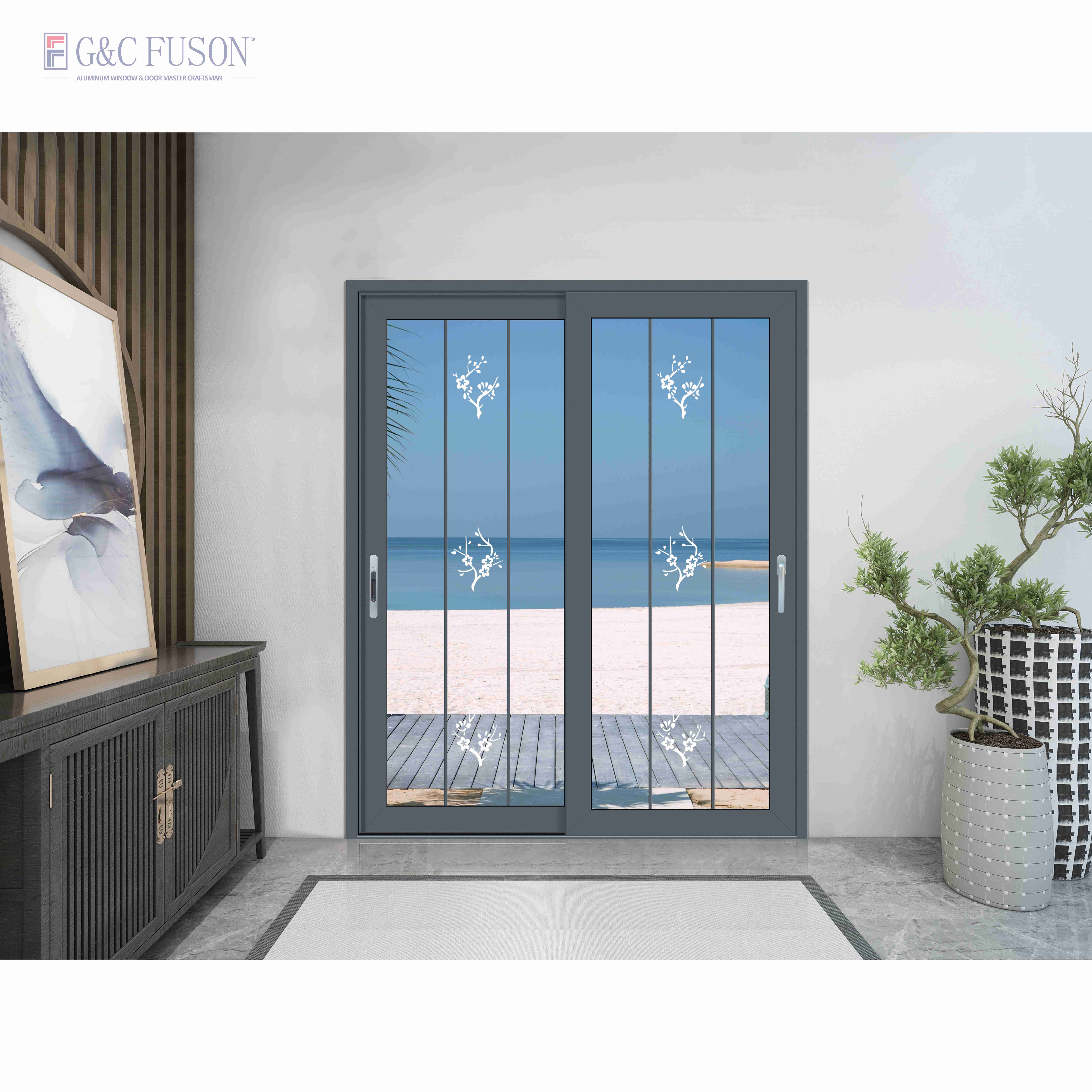 Simple Design City Style Residential House Commercial Heavy Duty Thermal Break Automatic Sliding Door Aluminum Patio Glass Door