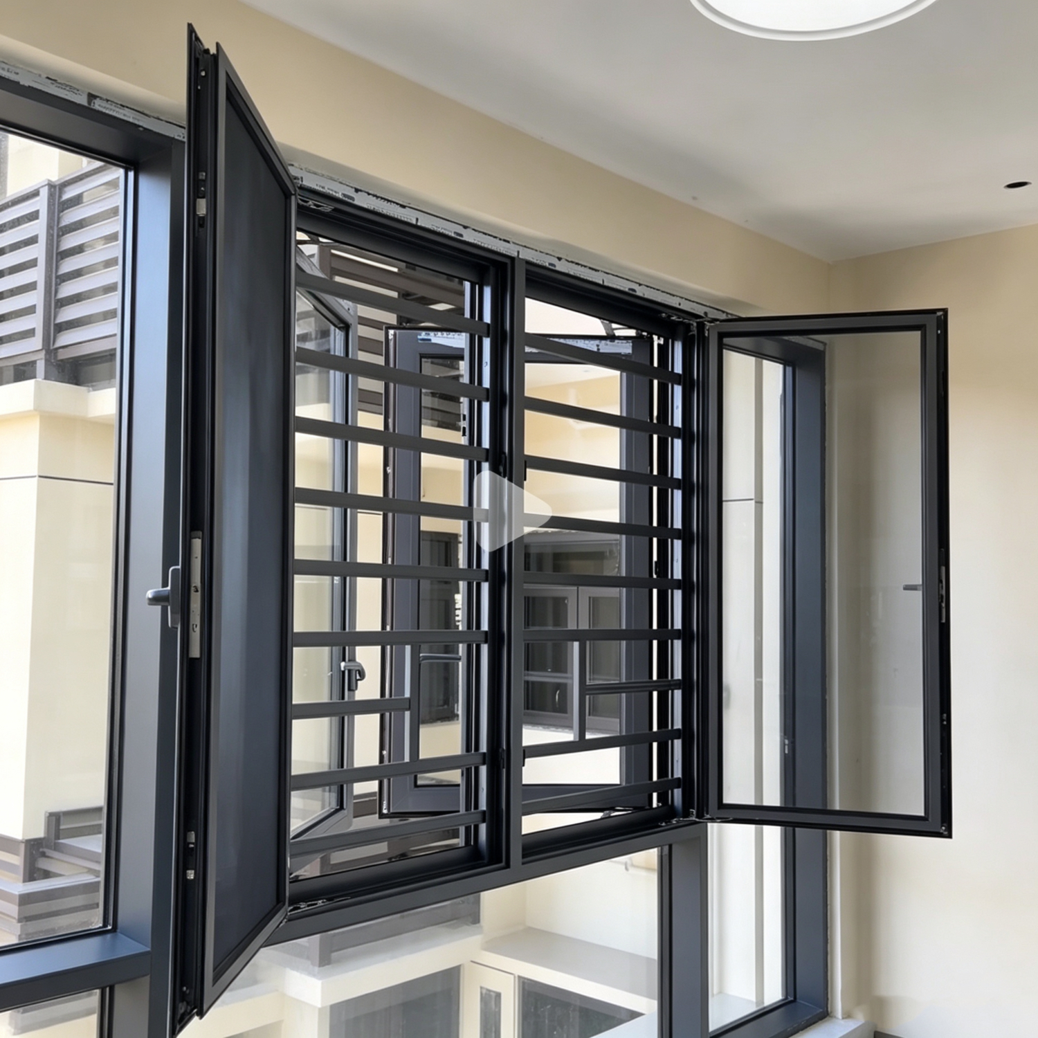 Modern Villa Double Sash Tempered Insulated Glass Soundproof Thermal Break Flush Screens Home Aluminum Casement Windows