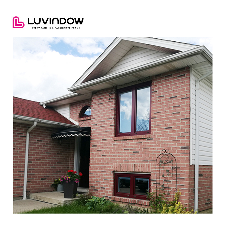 China Factory Direct Grill Design Double Figured Glass Tilt and Turn Aluminum Wood Window Arch Window