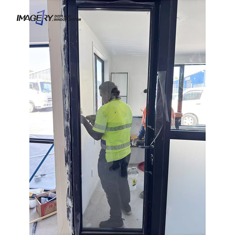 Energy-Saving Aluminum Casement Swing Tempered Glass Door for Home