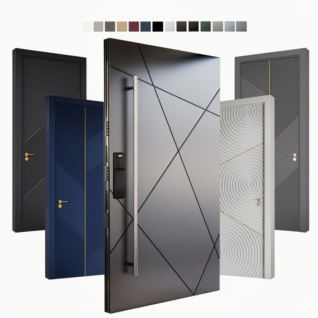 American High Quality Modern Exterior Entry Anti-Theft Security Door Hotel Villa Living Room Aluminum Alloy Manual Opening