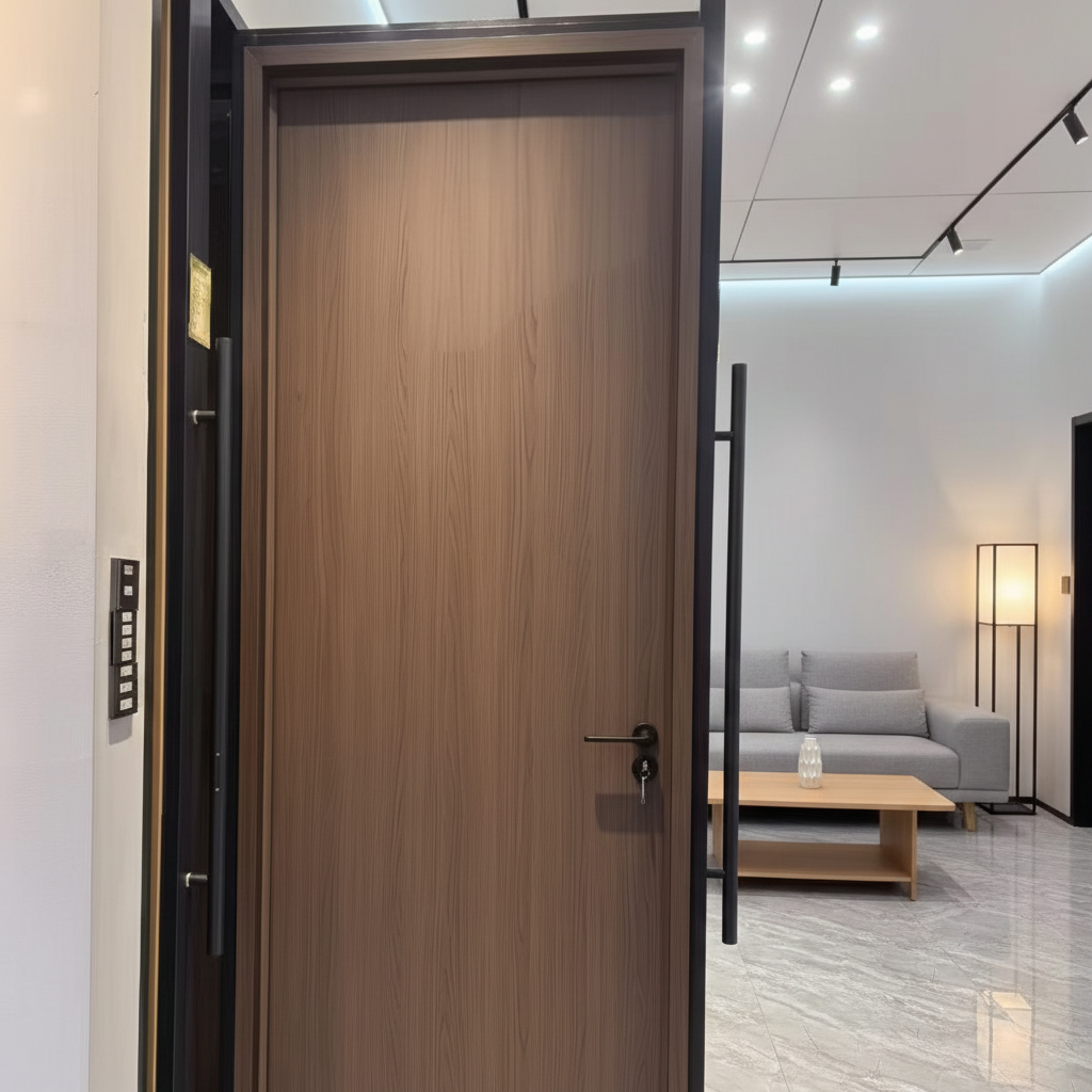 Factory Composite Solid Wood Aluminum Doors Interior and Exterior, Room, Wooden Aluminum Panel Doors