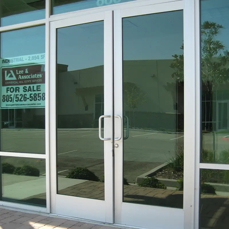 Aluminum Glass Commercial Modern Graphic Design Glass Door Security System Retail Store Glass Front Door