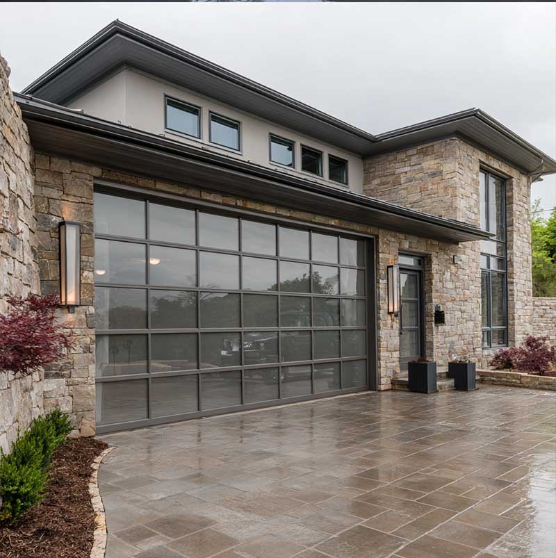 Sunnysky Heavy Duty Garage Door Aluminum Sectional Panel Hurricane Proof Multi Lock System Villa Property Access