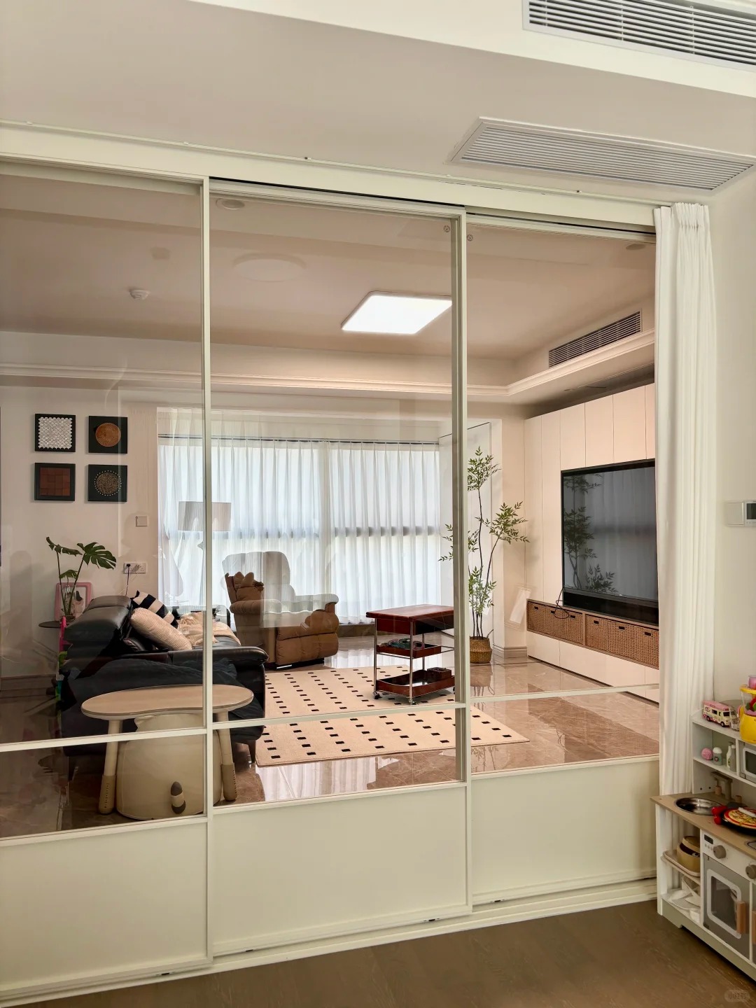 VOBO Modern Interior Aluminum Sliding Doors Double Glazed Tempered Glass Security Mesh Waterproof Soundproof Bedroom Living Room
