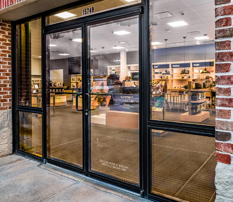 Bestselling Durable Modern Commercial Left Hand (LH) Aluminum Alloy Frame Tempered Glass Waterproof Storefront Door Model 009 1