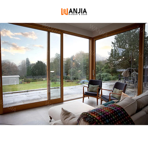 Manufacturer Wholesale House Home Balcony Door Aluminum Clad Wood Door Custom Aluminum Wood Sliding Door