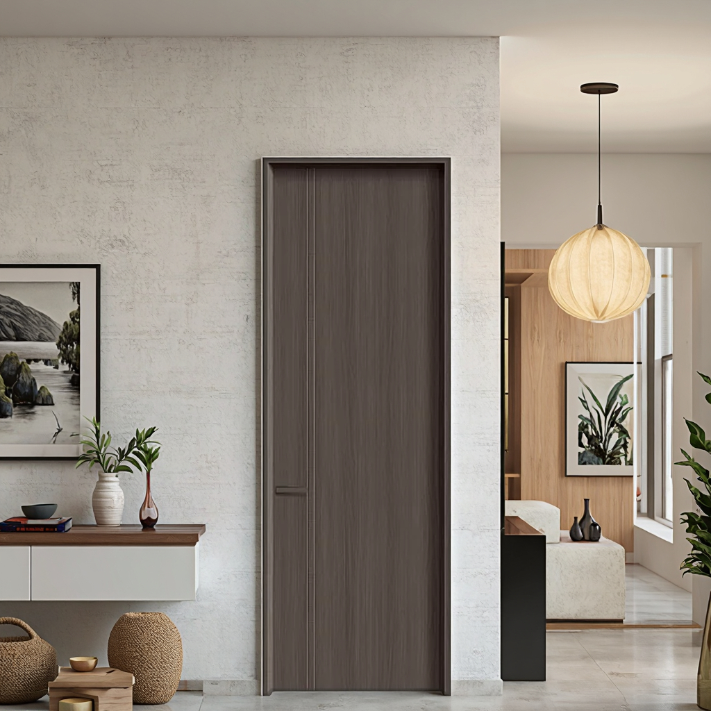 Modern Design New Aluminum Alloy Wood Composite Casement Door Interior Custom Wholesale for Bedroom Hotel