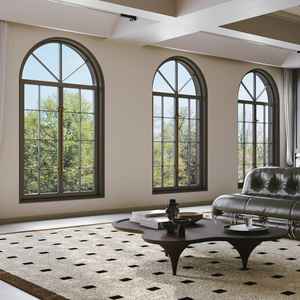 High Strength 6063-T5 Aluminum Alloy Profile Double Glazed Insulated Glass Outward Opening Retro Arch Casement French Windows