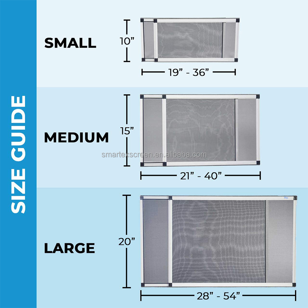 Modern Anti-Mosquito Fiberglass Screen Windows With Extensible Adjustable Insect Screens Fire-Proof &amp; Washable