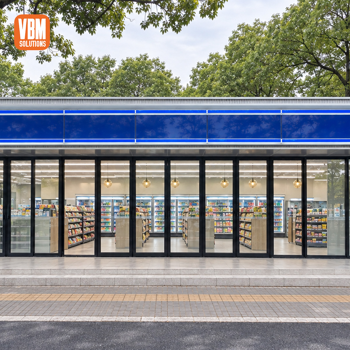Custom Aluminum Folding Glass Door for Retail Storefront Convenience Store Entrance and Shopfront Projects