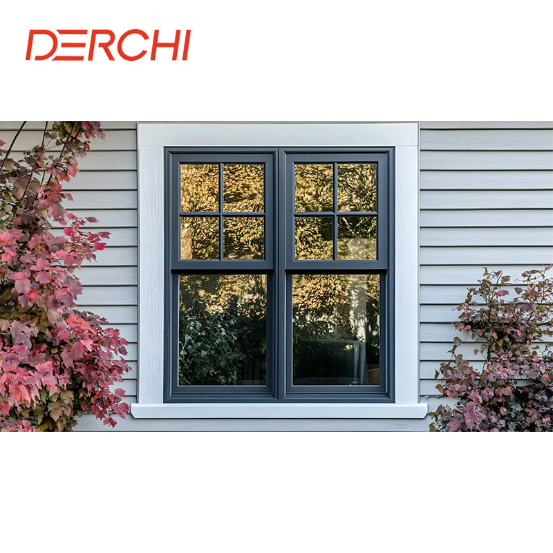 Top-quality Aluminum Double-hung windows With Thermal Insulation And A Sleek Thin Profile For New Construction