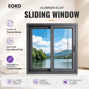 EOKO Commercial Aluminium Windows For Buildings Double Glazed Sliding Windows Aluminum Frame Modern Custom One-stop Solution