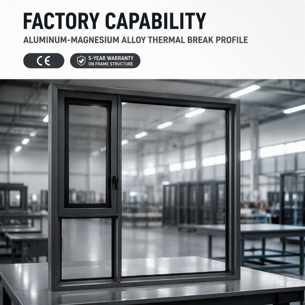 120 Series Casement Window Center Fixed Side Open Thermal Break Aluminum Window