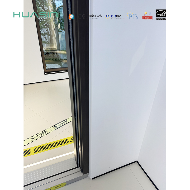 HUASIN Panoramic Aluminum Clad Wood Tilt and Turn Door | Flush Frame Design | Wind Resistant