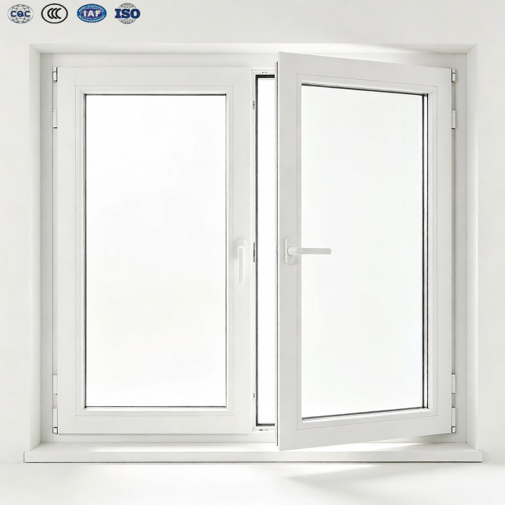 Custom Black Aluminum Casement Windows Energy Efficient Thermal Break Triple Glazed Aluminum Windows With Grid