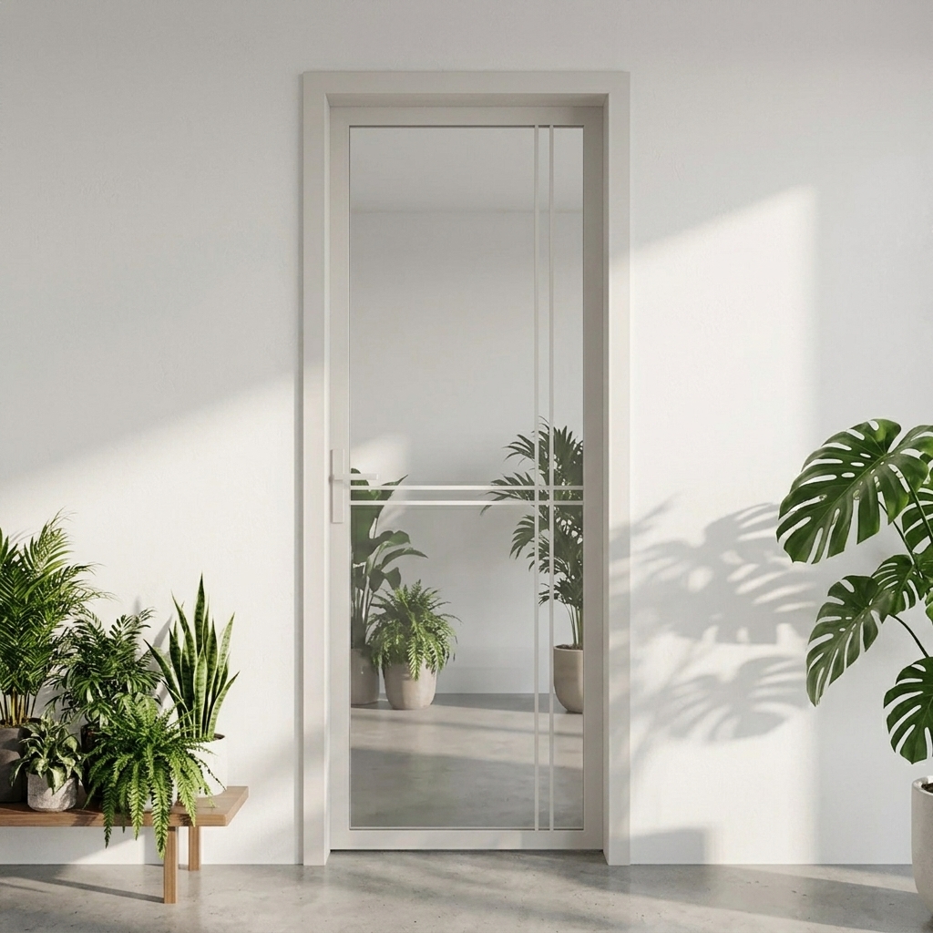 Interior Glass Bathroom Door | Aluminum Alloy Soundproof Door for Living Room &amp; Office