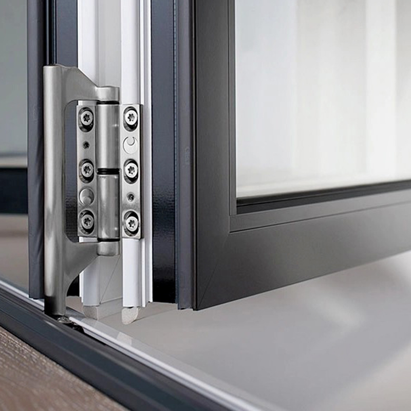Thermal Break Vertical Opening Double Glazed Aluminum Folding Window with Windproof Feature Modern Design for Outdoor Hotel Use