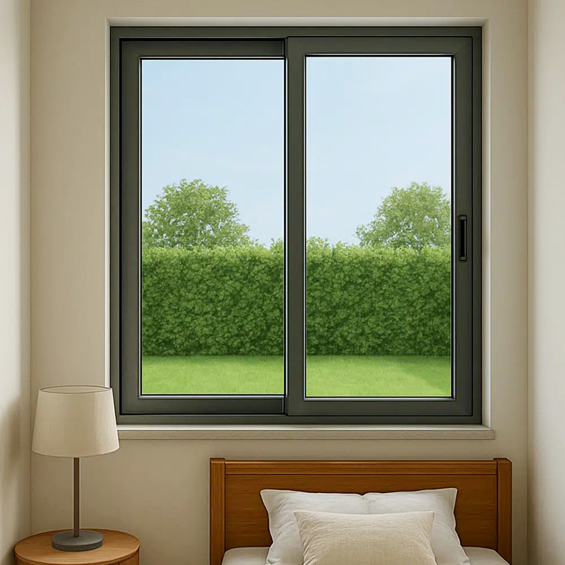 Custom Modern Vertical Double-Glazed Aluminum Window Frame Stainless Steel Sliding Single