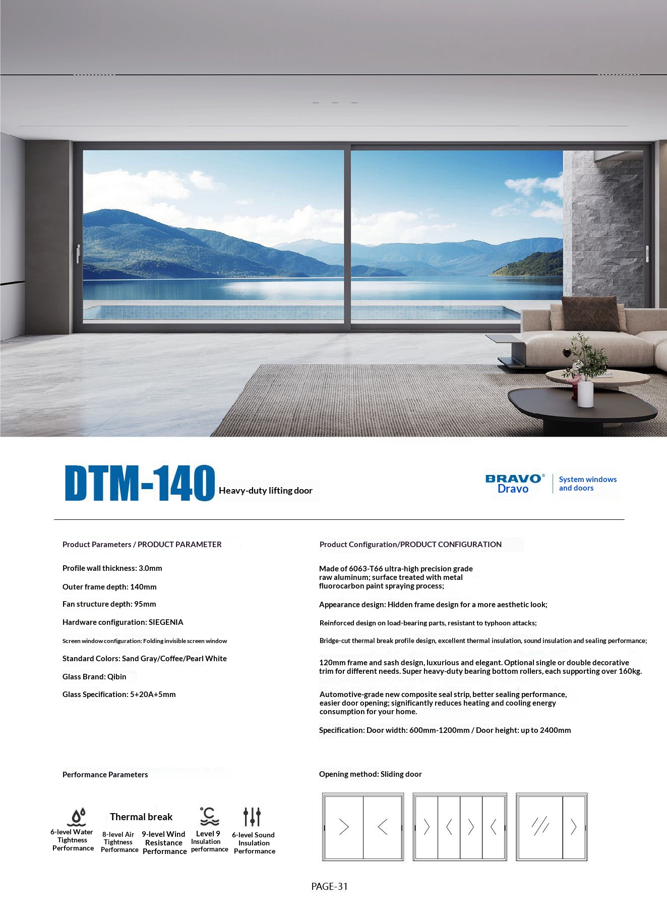 Sliding Security Windows for Home & Shop Front Glass Aluminum Skylight Panoramic Metal Door Windproof Function 5 Year Warranty