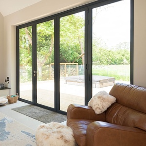 AMJ American Style NFRC Aluminum Bifold Doors with Retractable Mosquito Screen Integrated Fly Screen Folding Doors for Balcony