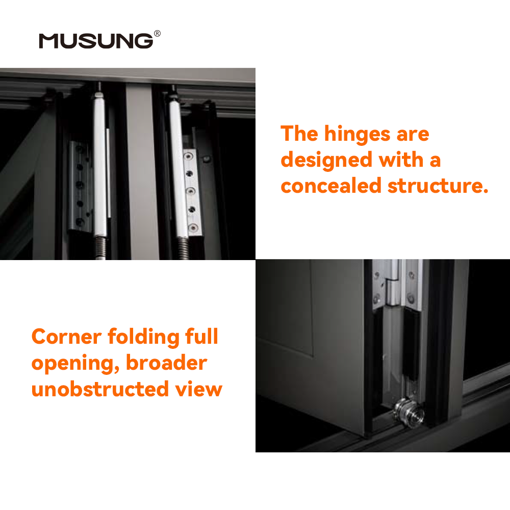 Aluminum Folding Patio Doors Exterior Accordion Bifold Door For Balcony Outdoor Design