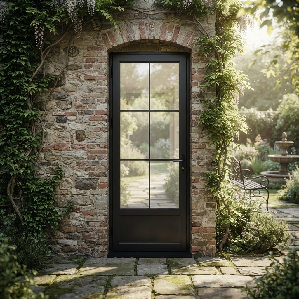 Energy Efficient Aluminum Contemporary Double Glazed Tempered Glass Waterproof Finished Kitchen Modern Front Doors for Houses