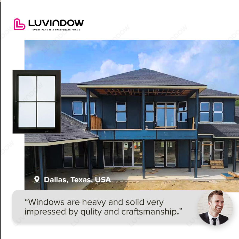 Luvindow Classic American Style Crank Operated Aluminum Casement Windows Easy Clean Durable for American Farmhouse