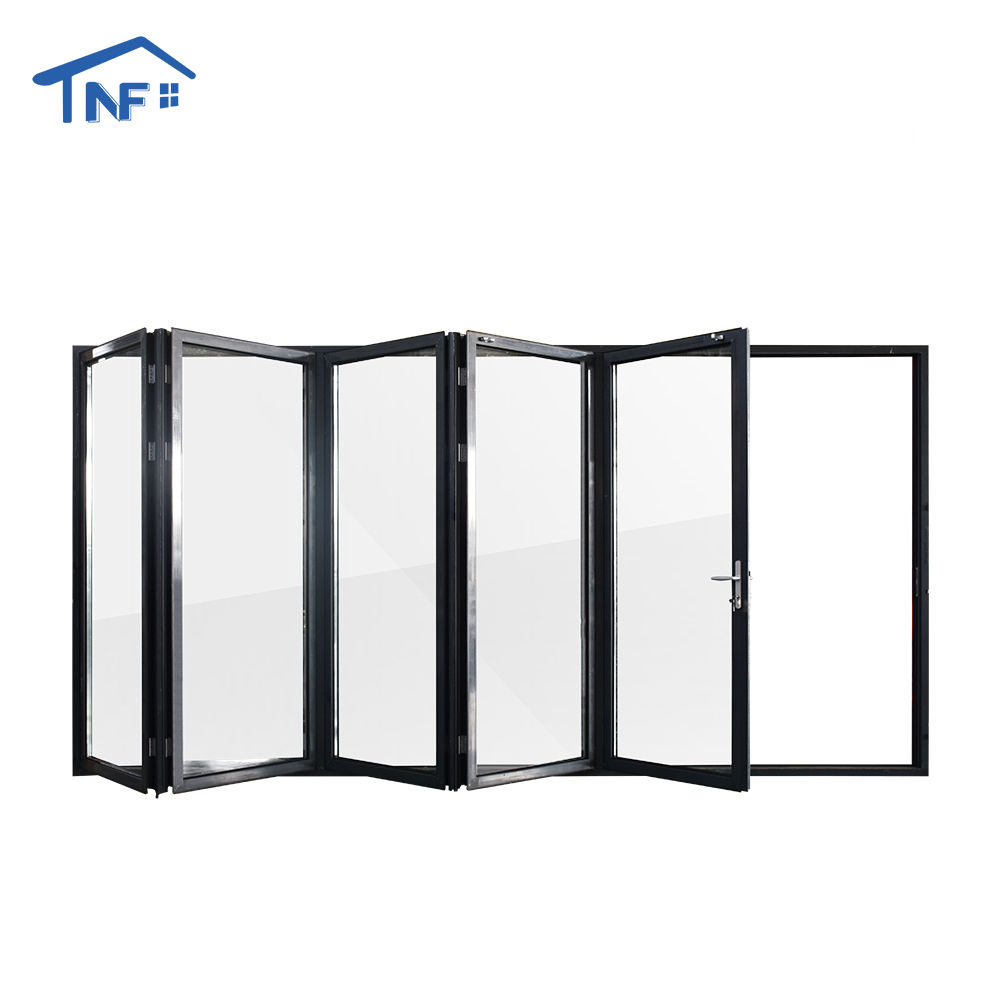 NF Patio Double Glass Exterior Accordion Folding Door Wholesale Front Residential Entry Doors Aluminium Bifold Doors