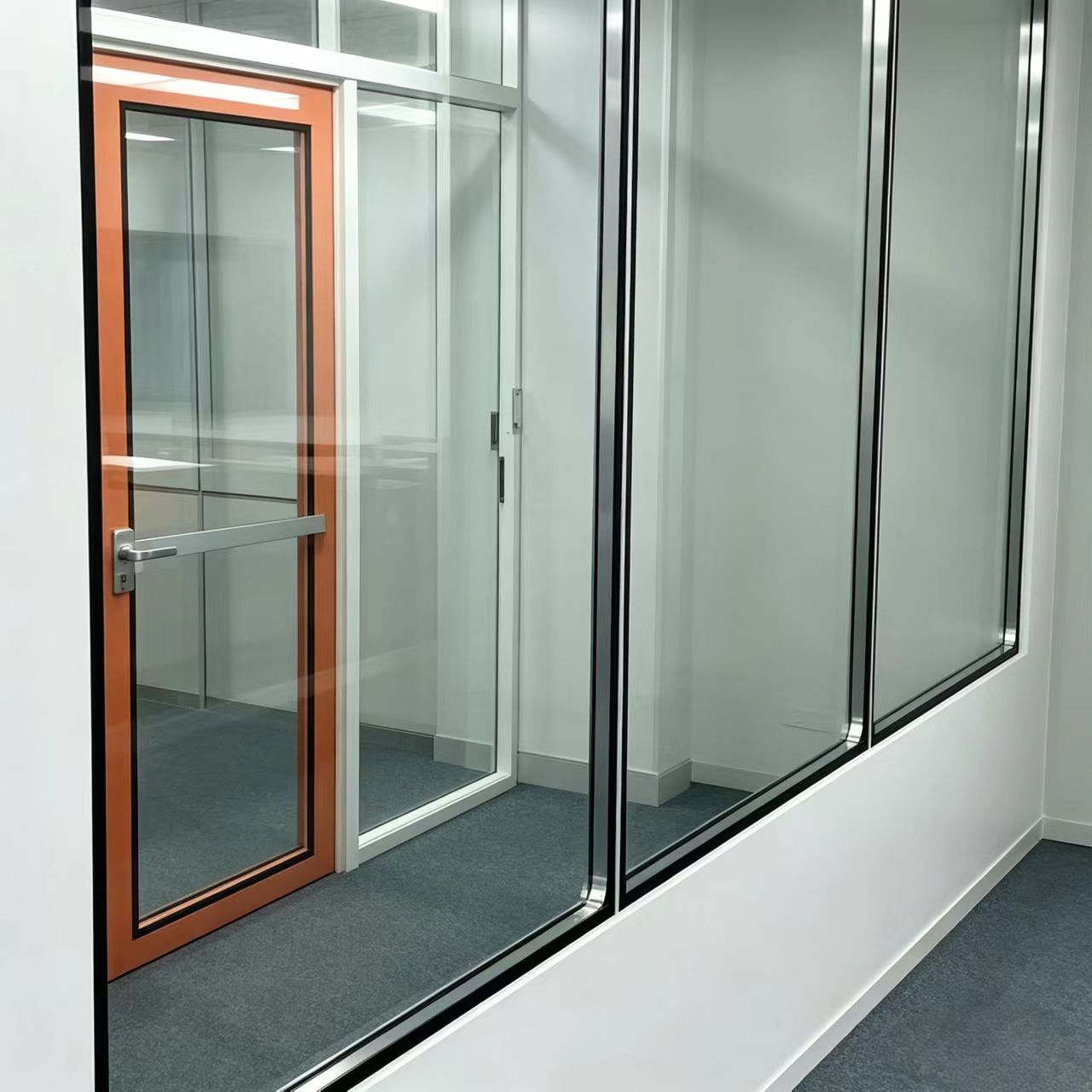 Customized Anti-Theft French Manual Door Aluminum Alloy Bifold Interior Door Patio Folding Doors for Hotel Hospital Office
