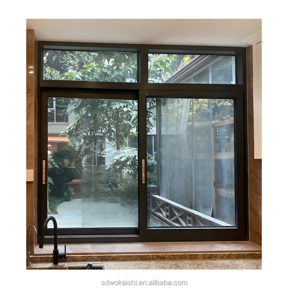 Modern Double Glazed Stacker Sliding windows Commercial Exterior Patio Panoramic Aluminum Soundproof