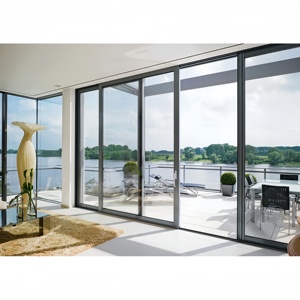 Good quality Advanced modern Aluminum Door Sliding tinted Glass Patio Door with Bi-fold Folding Outdoor Storefront Door