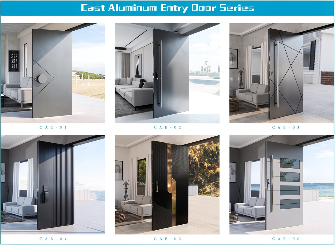 American High Quality Modern Exterior Entry Anti-Theft Security Door Hotel Villa Living Room Aluminum Alloy Manual Opening