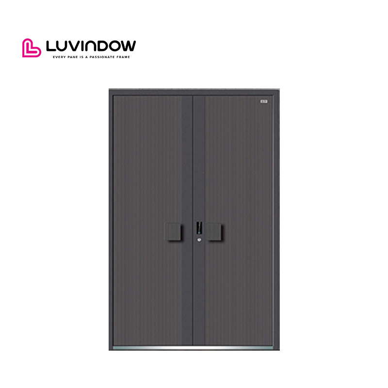Exterior Residential Aluminum Security Doors Hurricane Impact Heat Insulated Aluminum Glass Front Entry Doors